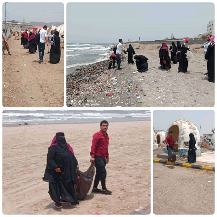 اتحاد شباب الاحزاب ينفذ حملة تنظيف لساحل ابين بعدن