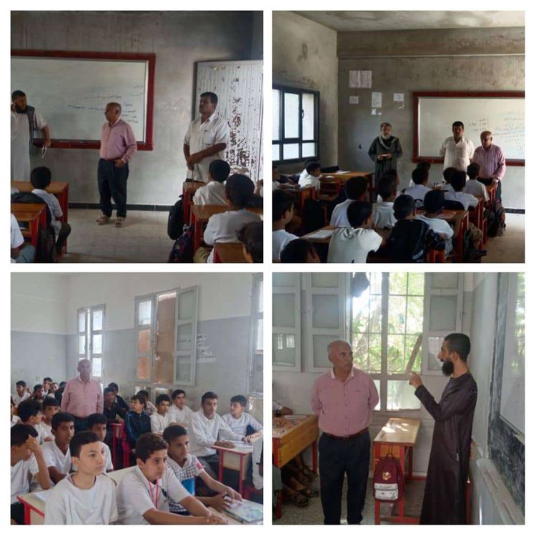 مدير تربية لودر يتفقد سير العملية التعليمية بمدرسة الشهيد ناجي للفترة المسائية