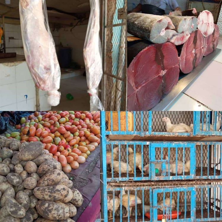 قائمة بأسعار الخضار والفواكه والأسماك والدجاج واللحوم بعدن