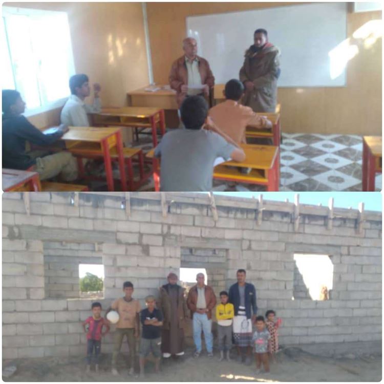 مدير تربية لودر يزور مجمع القاع التعليمي ويتفقد مبنى الفصلين الدراسيين بقرية البطان