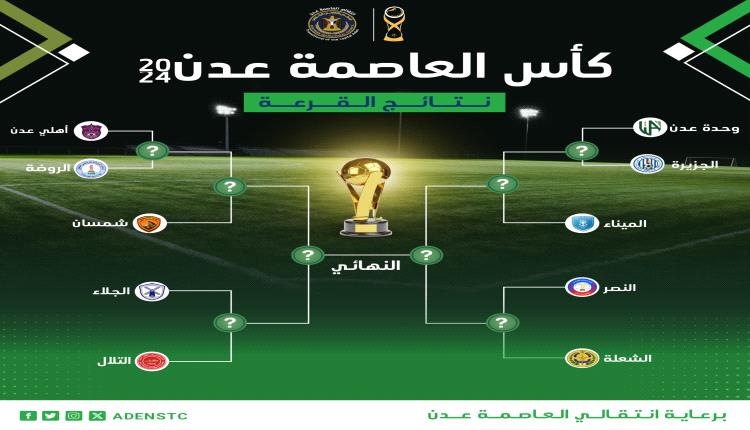نتيجة سحب قرعة كأس العاصمة عدن بنسختها الثانية