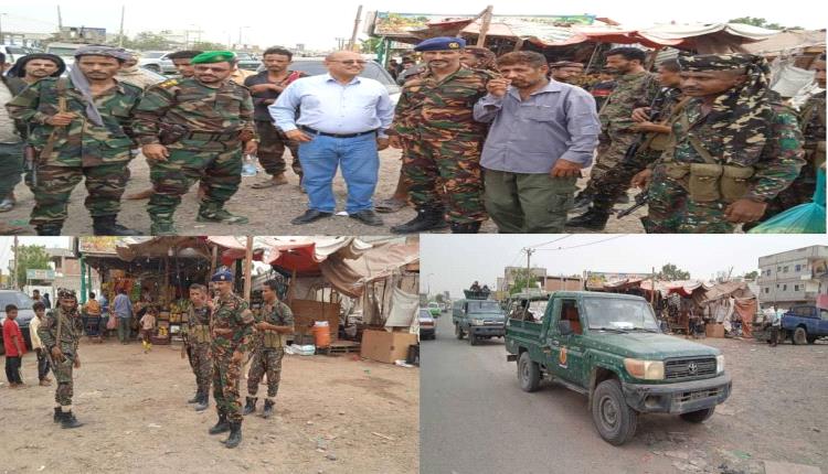 برئاسة نائب مدير الأمن  " الغرابي" مديرية تبن بلحج تشهد حملة أمنية لرفع العشوائيات