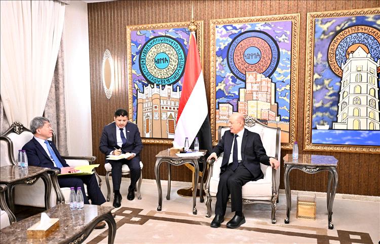 رئيس مجلس القيادة يشيد بالدور الكوري الداعم للشعب اليمني في مجلس الامن الدولي