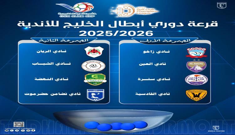 قرعة دوري أبطال الخليج تضع تضامن حضرموت في المجموعة الثانية