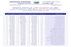 شركة بن عوض النقيب تعلن عن التخفيض الثاني في أسعار منتجاتها وتدعو المستهلكين للاستفادة