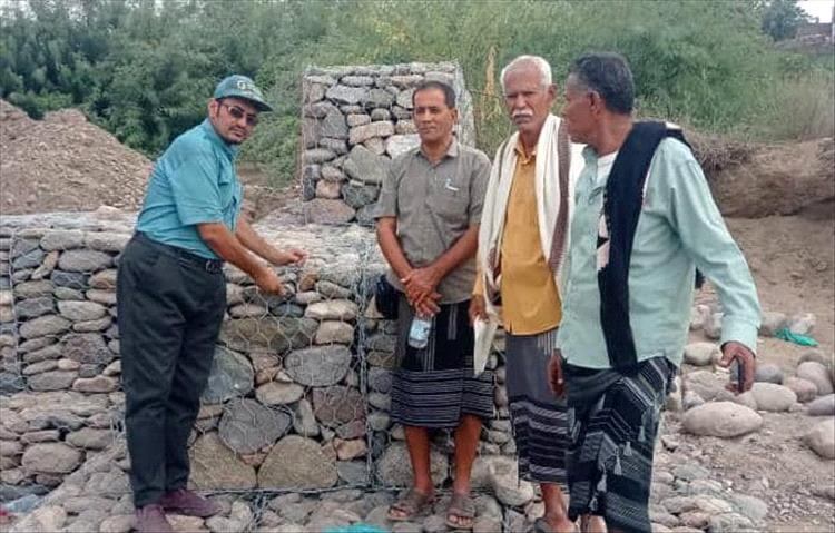 زيارة ميدانية لتفقد أعمال تنفيذ مشروع الجابيونات في موقع رأس عبر السحلولة بمنطقة زايدة محافظة لحج