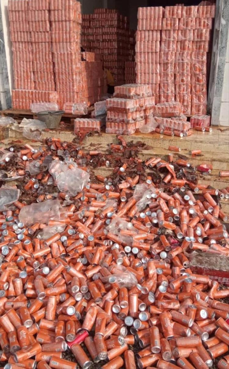 ضبط وتحريز 12,000 كرتون مشروبات "تالفة" بدار سعد