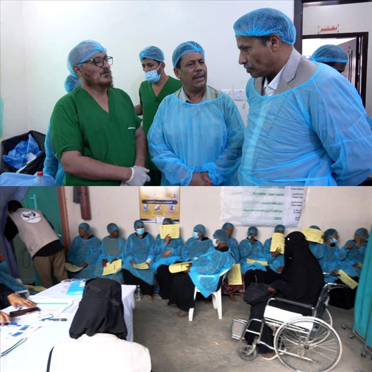 محافظ أبين يدشن فعاليات المخيم الطبي المجاني بباتيس