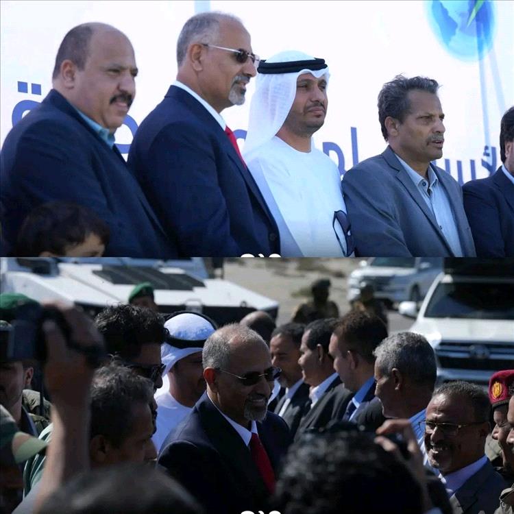 الزبيدي يضع حجر الأساس لمشروع طاقة شمسية بقدرة 30 ميجاوات في أبين برفقة وفد إماراتي 