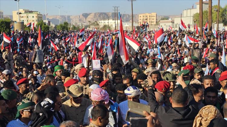 تظاهرة حاشدة في سيئون دعمًا للقوات الجنوبية ومطالبة باستقلال الجنوب