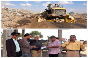 نيابة صناعة عدن تتلف كميات من "لب المانجو" الفاسد بسبب سوء التخزين