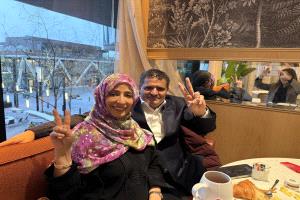 ظهور جديد لتوكل كرمان وزوجها يصفها بالملكة