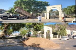السلطة المحلية بالتواهي تواصل أعمال تأهيل حديقة فكتوريا وتحويلها إلى حديقة نموذجية بالعاصمة عدن