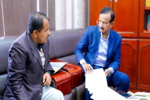 محافظ شبوة يناقش مع هيئة مياه الريف حزمة مشاريع ممولة من مكتب الأمم المتحدة للمشاريع (UNOPS)