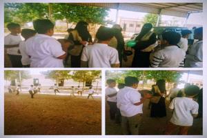 فريق موسسة البركه التنموية بالكود يواصل تنفيذ المساحة الآمنة بمدرسة ابناء الفلاحين خنفر ابين