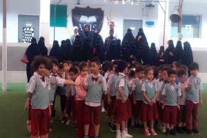 طالبات رياض الاطفال بكلية صبر بجامعة لحج ينفذون زيارة ميدانية إلى مدارس عدن البريطانية الدولية