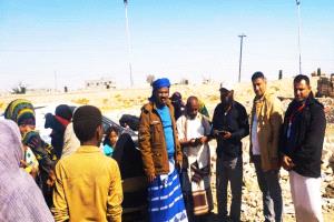 الوجدان والمعلمي والمختار ، يتفقدون الفرق العاملة في النشاط الايصالي التكاملي بمديرية الغيضة بالمهرة .