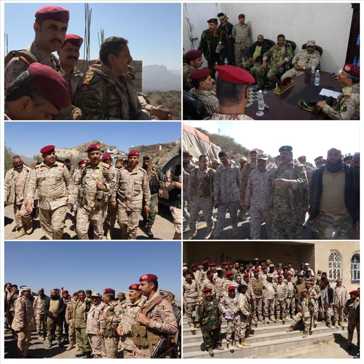 قيادات عسكرية من وزارة الدفاع تتفقد احوال المقاتلين بجبهات محور الضالع وتشدد على رفع الجاهزية القصوى