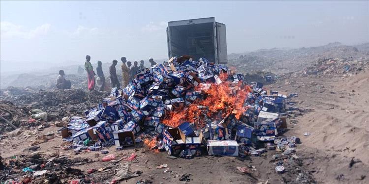 صحة بيئة المنصورة تتلف 16896 علبة جبن غير صالحة الإستهلاك