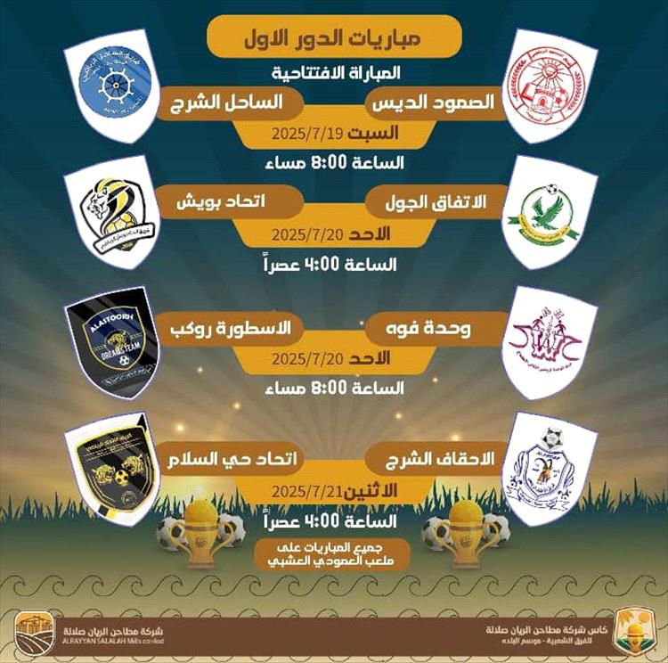 قمة افتتاحية مبكرة بين الصمود والساحل لبطولة مطاحن الريان صلالة