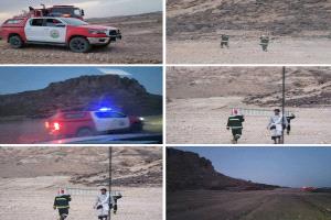 الدفاع المدني بشبوة يستجيب لاستغاثة ثلاثة شبان عالقين في جبل شرقي عتق ويستنفر جهود الإنقاذ