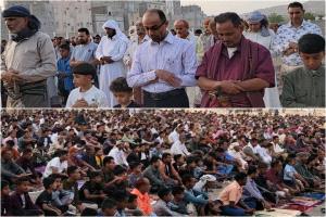 مدير عام حالمين يؤدي صلاة العيد مع جموع المواطنين في عاصمة المديرية حبيل الريدة