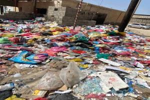 كارثة بيئية تهدد مدينة عزان وسط غياب تام لعمال النظافة وتراكم للنفايات الطبية