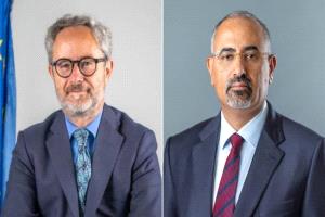 اللواء الزُبيدي يبحث مع رئيس بعثة الاتحاد الأوروبي الأوضاع الراهنة في اليمن وسُبل دعم جهود السلام