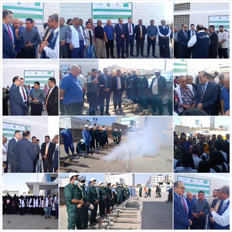 وزير الصحة يدشن حملات الرش الضبابي والتوعية المجتمعية لمكافحة حمى الضنك والحميات الأخرى بالعاصمة عدن