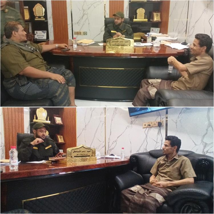 العميد "الأربد"يزور إدارة أمن لحج ويلتقي الشوحطي