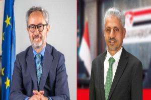 المخلافي يلتقي بعثة الاتحاد الأوروبي ويناقش التطورات على الساحة اليمنية