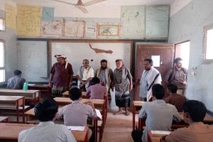 تدشين اختبارات إنهاء الثانوية العامة للعام الدراسي  2024 2025 بثانوية هدى والفقيد ابن عديو مديرية حبان