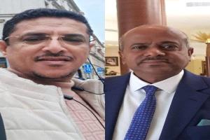 الدكتور منيف الزغلي نائب مدير عام مطار عدن الدولي يهنئ الخليفي بمناسبة فوزه برئاسة الاتحاد العربي للرياضات المائية