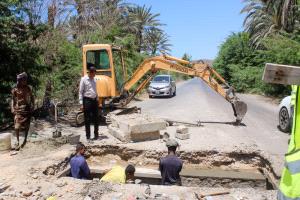 الخط الدولي في بروم ميفع يشهد إصلاح عبارات الجسور الأرضية