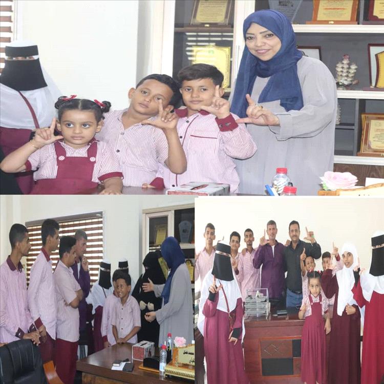 المدير التنفيذي لصندوق المعاقين د.نجوى فضل " تستقبل أطفال الصم لمحافظة لحج