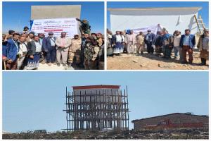 برعاية محافظ المحافظة: مدير عام قعطبة بكر الشاعري يدشن عمل ثلاثة مشاريع حيوية بقريتي المدرج والجرب بمريس