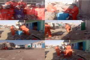 صندوق النظافة والتحسين بأحور ينفذ حملة إزالة للقمامة في الشارع العام ومحيط المحكمة القديمة ونادي أحور الرياضي