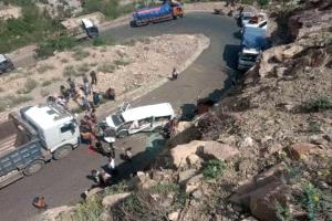 فاجعة في نقيل حيفان بتعز ضحيتها 14 مصاب ومتوفي