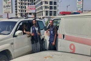 تمركز سيارات الإسعاف 195 في عدن بمناسبة احتفال الاستقلال الوطني في 30 نوفمبر