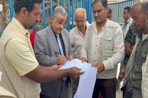 وكيل وزارة الزراعة يتسلّم مشروع رصف قناة المياه في منطقة البستان بمديرية تبن لحج