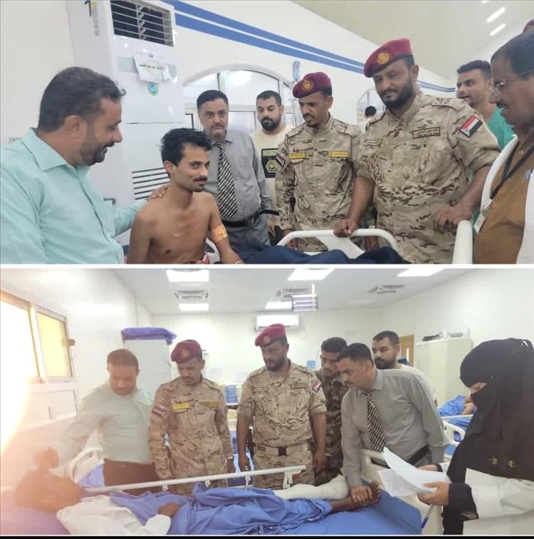 العميد نصراليافعي يزور جرحى قوات سهام الشرق بمستشفى عبود العسكري.
