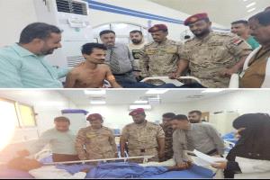 العميد نصراليافعي يزور جرحى قوات سهام الشرق بمستشفى عبود العسكري.