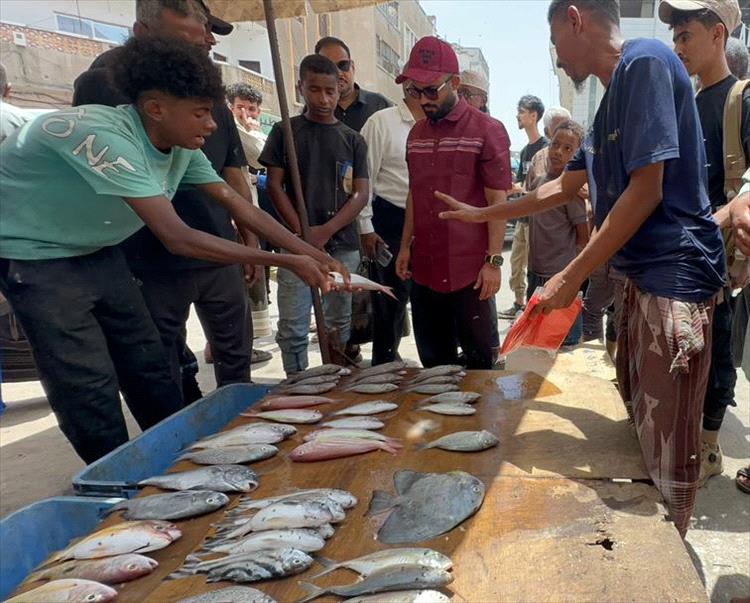 مدير صيرة ينفذ نزولاً لضبط المخالفات في أسعار المواد الغذائية والأسماك في المديرية