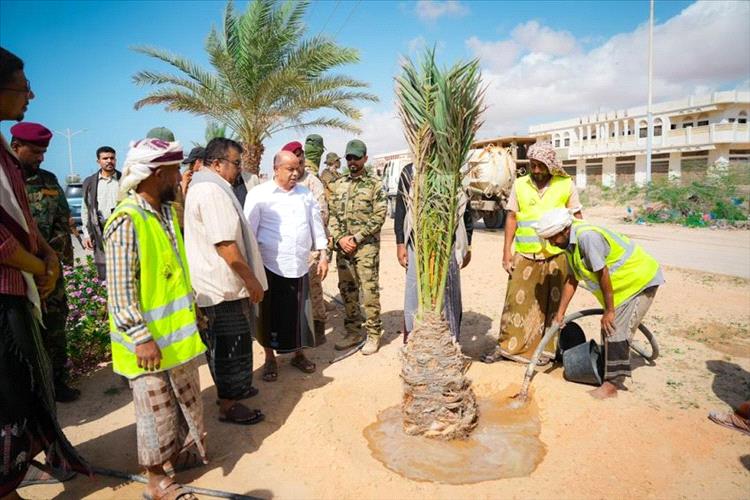 عضو مجلس القيادة محافظ حضرموت يدشن مشروع إعادة تأهيل شارع مطار الريان