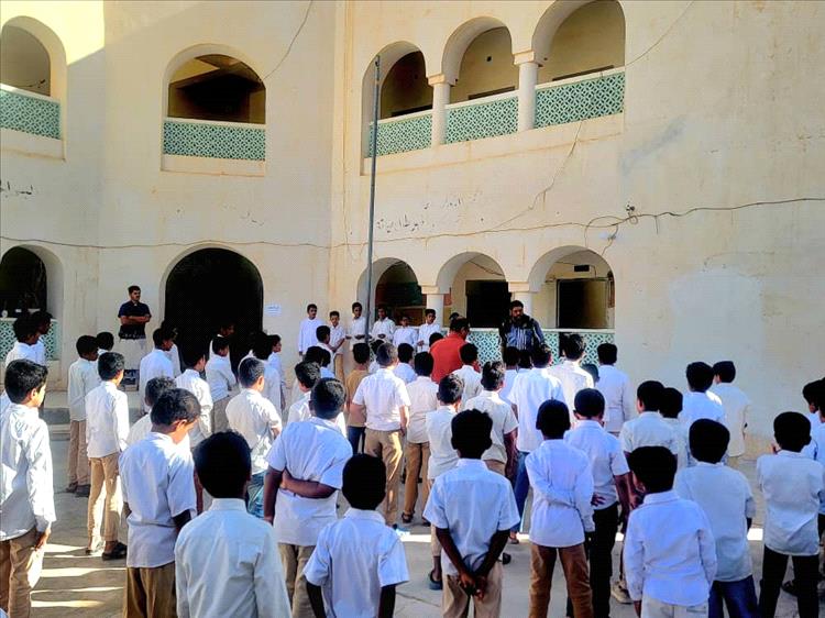 مدرسة المجد بلنف تنظم إذاعة صباحية توعوية عن مرض الحصبة