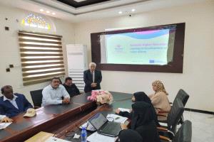 جامعة لحج تعقد ورشة عمل حول إنشاء شبكة وطنية  ودولية لمكاتب العلاقات الدولية