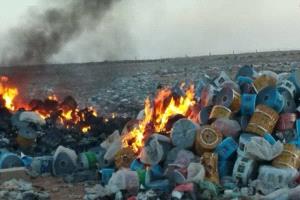 إتلاف كميات كبيرة من السلع المخالفة في منفذ الوديعة بحضرموت