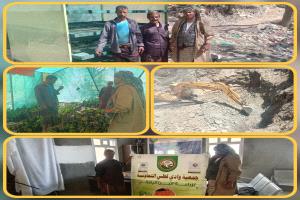 مدير عام يافع رصد يتفقد خزان مياه ومشتل جمعية وادي قطي ويشيد بجهودها التنموية