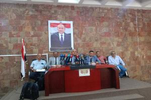 مؤتمر صحفى لاستعراض كوارث السيول بالمحافظة