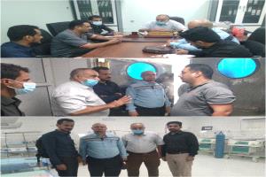 رئيس هيئة مستشفى الرازي بأبين يستقبل فريق وزارة الصحة ومؤسسة نهد التنموية للإطلاع على الترتيبات والجهوزية لإقامة المخيم الجراحي